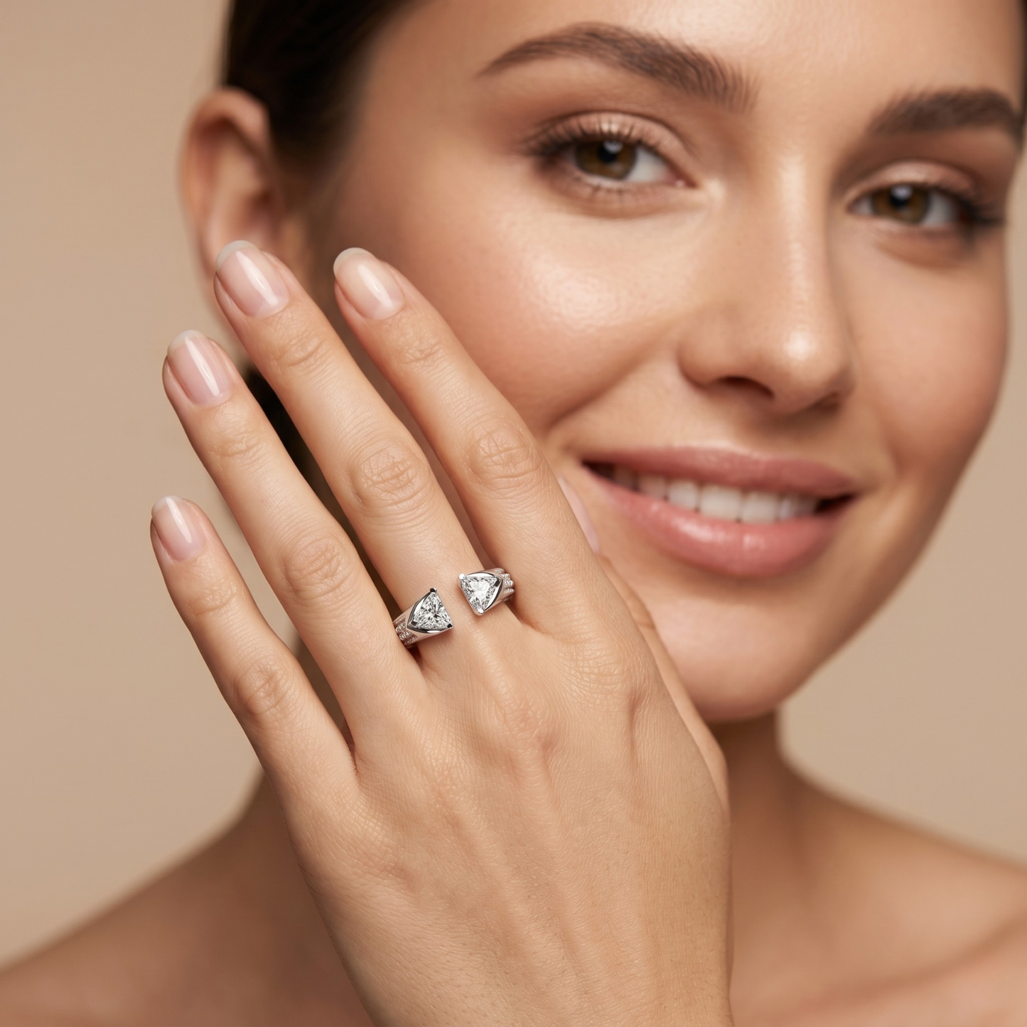 Aurora Open Triangle Diamond Ring