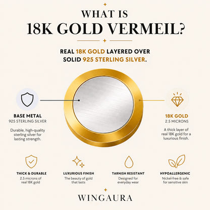 18K Gold Vermeil layered over 925 Sterling Silver